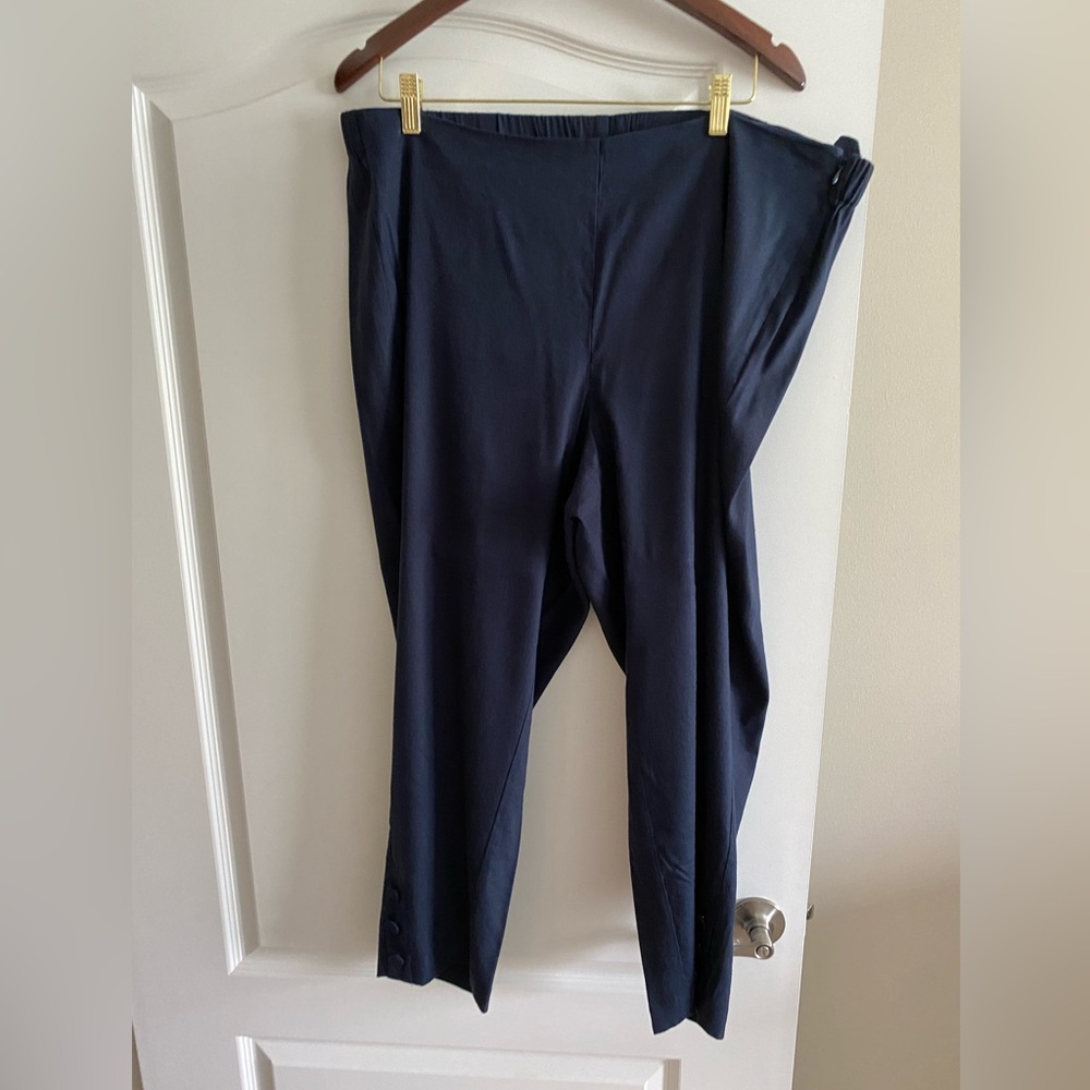 Jjill cropped stretch linen pants. Side zipper